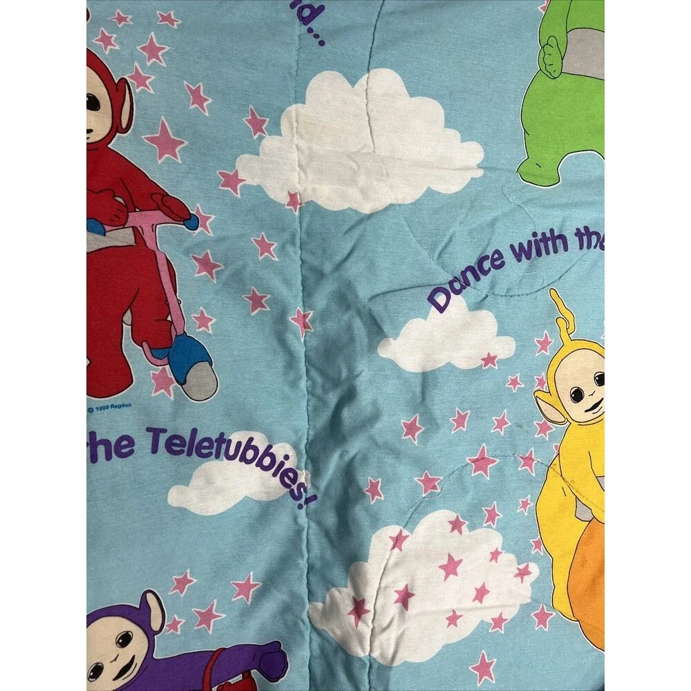 Vintage Teletubbies Twin Comforter Bedding 2-sided READ Tinky Winky Dipsy